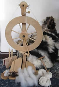 Spinning Workshop using Spinning Wheels and Drop Spindles at Greystoke Cycle Cafe with Marion Woolcott