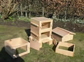 Build Your own Warre Hive at Greystoke ...this is an example of the top bar hive you will make - Neil built this for our garden as a prototype. He uses beautiful ENGLISH CEDAR , considered one of the best woods for bees. The hive built during the workshop will contain 4 boxes, the picture show a 3 box hive.