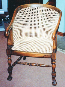 A cane chair 