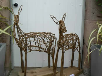Willow Deer Sculptures with Phil Bradley at Greystoke Cycle Cafe
