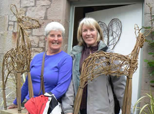 Willow Deer Sculptures with Phil Bradley at Greystoke Cycle Cafe