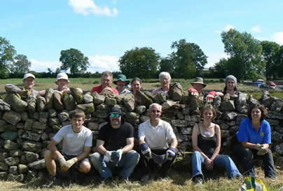 Dry Stone Walliing Workshop with Steve Allen and Greystoke Cycle Cafe - -Dry Stone Walling 2011 @ Newbiggin Village Hall - some 15 m of walling were totally rebuilt