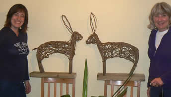 Willow Hare Sculptures with Phil Bradley at Greystoke Cycle Cafe