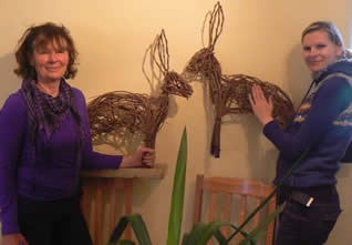 Willow Hare Sculptures with Phil Bradley at Greystoke Cycle Cafe
