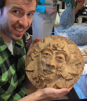 Pottery Wall Plaques with Roma Short at a Quirky Workshop at Greystoke Cycle Cafe