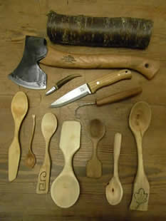 Bush Craft Days with David Alty at Greystoke Cycle Cafe - Click here for pictures of last years Spoon Carving at Greystoke