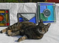 With my own paws- Proud!   Stained Glass Workshop with Jackie Hunt at Greystoke Cycle Cafe