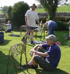 Willow Deer Sculptures with Phil Bradley at Greystoke Cycle Cafe