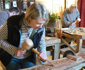 Relief Wood Carving Workshop in Hardwood at Greystoke Cycle Cafe with Alister Neville